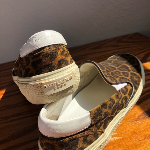 Women’s Size 7, Saint Laurent, Cheetah Print, Canvas, Slip-On Shoe 👟 - Picture 3 of 5